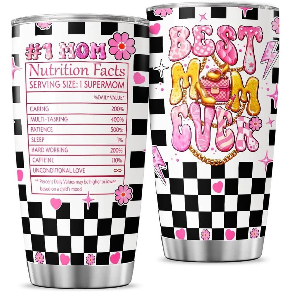Stainless Steel Women's 16 oz Tumbler "BEST MOM EVER" New Gift Boxed *NWT*
